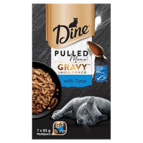 Dine Pulled Menu Wet Cat Food Gravy Indulgence With Tuna (7X85g Tray)