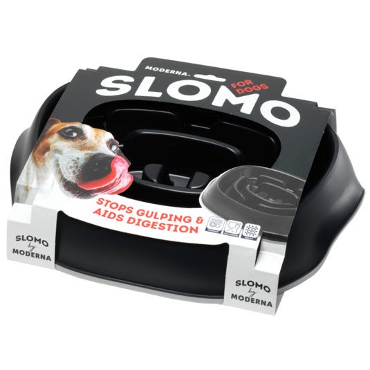 Moderna Slomo Slow Feeder For Dogs Black - 950ml