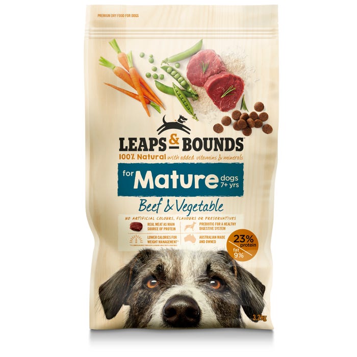 Leaps & Bounds Beef And Vege Mature Dog Food 3.2kg