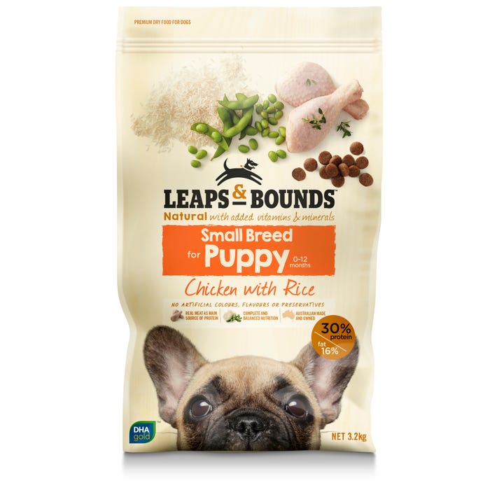 Leaps & Bounds Small Breed Chicken And Rice Puppy Food 3.2kg