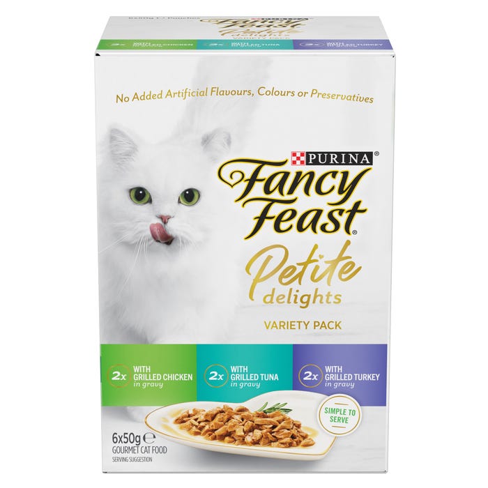 Fancy Feast Petite Delights Chicken Turkey Tuna Multipack 6X50g