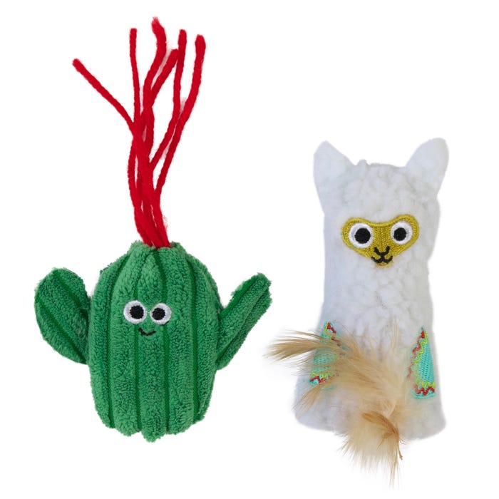 Madcat Playn'sqk Lucky Llama Catnip & Silvervine Toy 2pk
