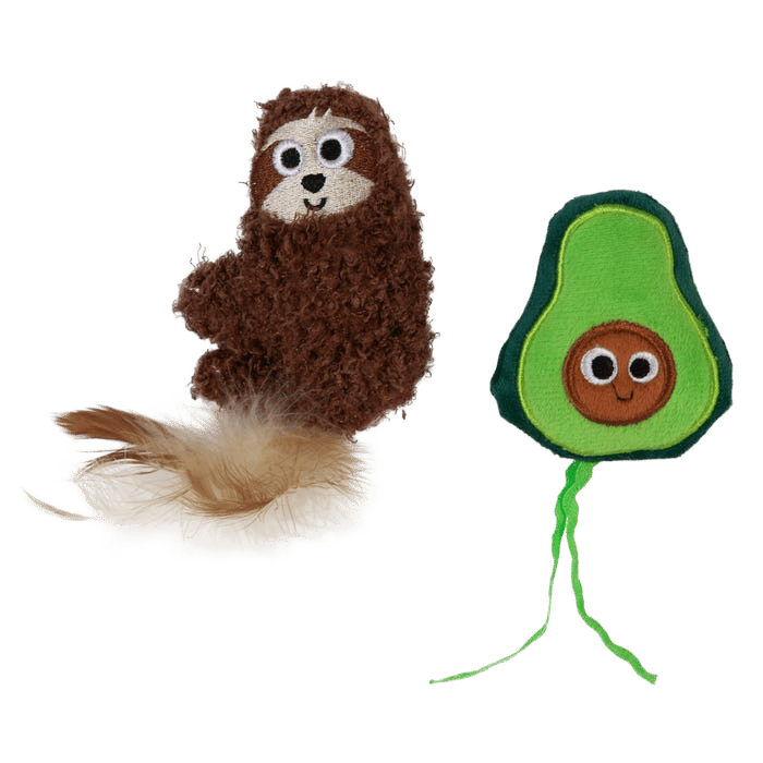Madcat Playn'sqk Sloth-O-Cado Catnip & Silvervine Toy 2pk