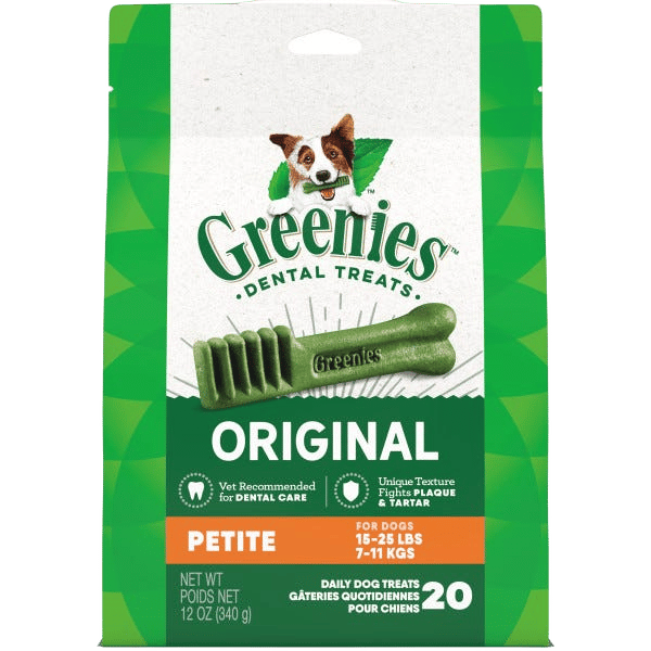 Greenies Original Petite Natural Dental Care Dog Treats 340g (20 Treats)