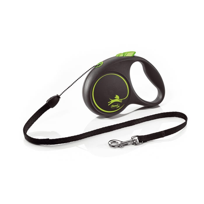 Flexi Black Dog Lead Cord Green S 5m