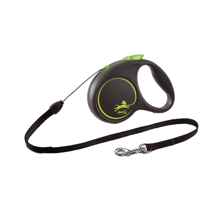 Flexi Black Dog Lead Cord Green S 5m