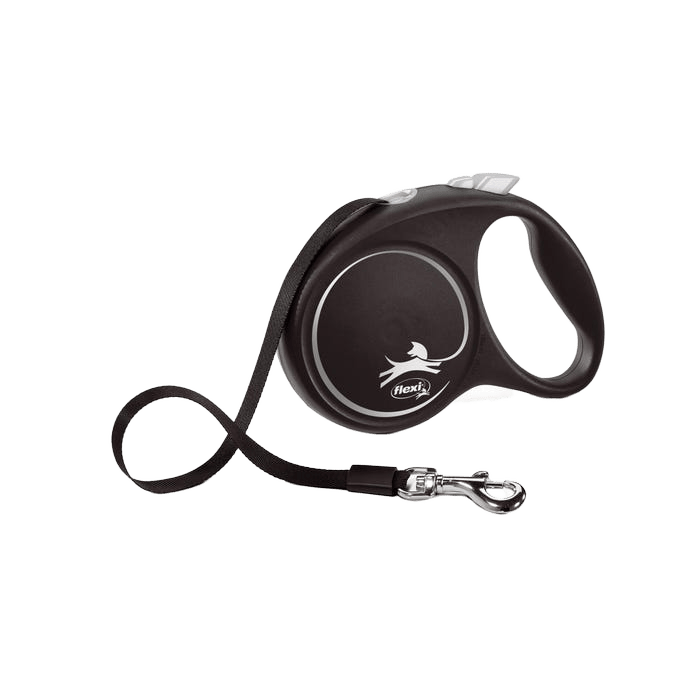 Flexi Black Dog Lead Tape Silver M 5m