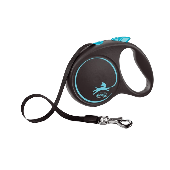 Flexi Black Dog Lead Tape Light Blue L 5m