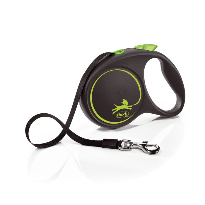 Flexi Black Dog Lead Tape Green L 5m