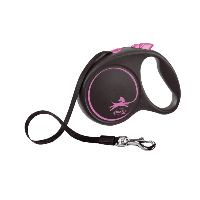 Flexi Black Dog Lead Tape Pink L 5m