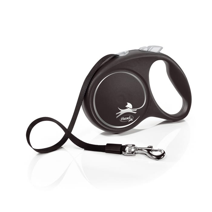 Flexi Black Dog Lead Tape Silver L 5m