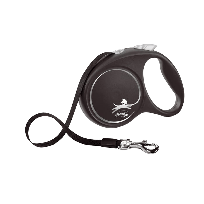 Flexi Black Dog Lead Tape Silver L 5m