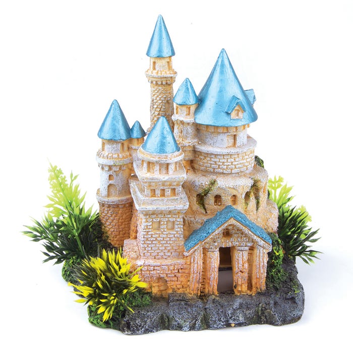 Kazoo Castle W Plants And Blue Roof Set Small