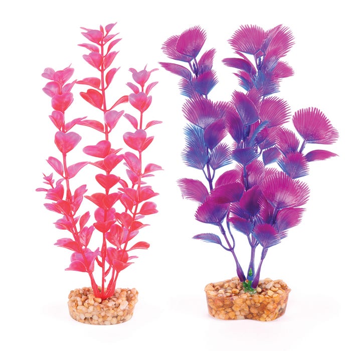 Kazoo Plastic Plant Medium Leaf Pink/Purple Small