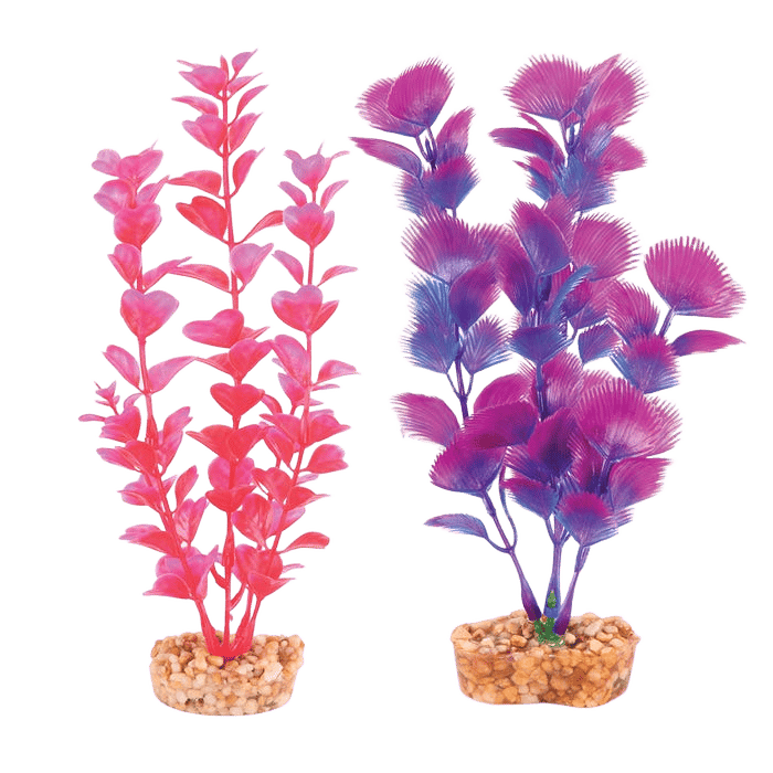Kazoo Plastic Plant Medium Leaf Pink/Purple Small