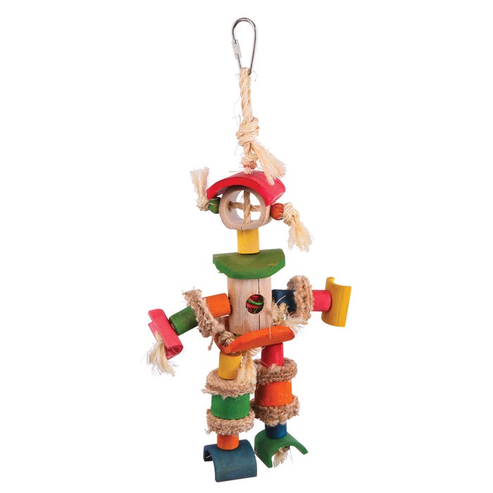 Kazoo Bird Toy Man W Sisal Rope N Chips Medium