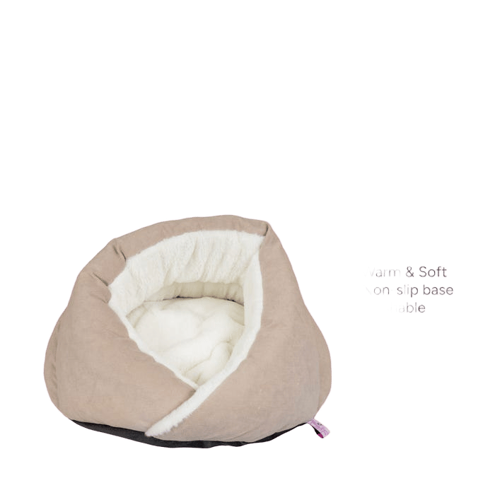 Trouble & Trix Cat Bed Cave Beige 50cm