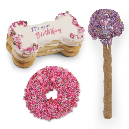 Kazoo Barneys Barkery Dog Birthday Treats Party Pack Pink