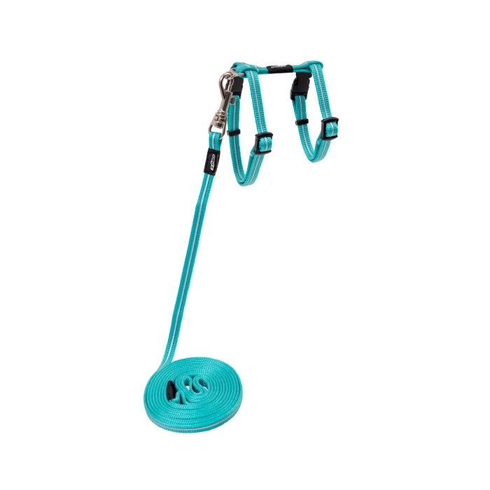 Rogz Cat Harness And Lead Alleycat Teal