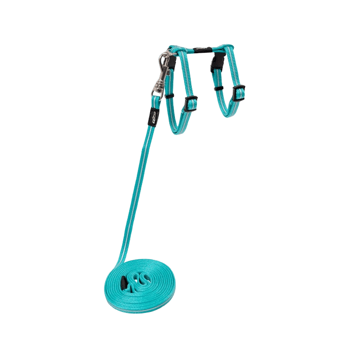 Rogz Cat Harness And Lead Alleycat Teal