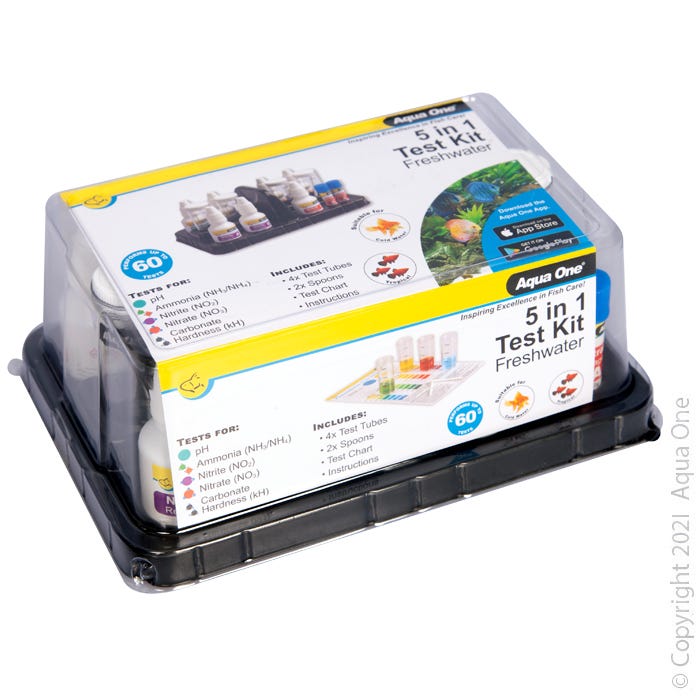 Aqua One 5In1 Freshwater Ph Nh4 No2 No3 Kh Test Kit