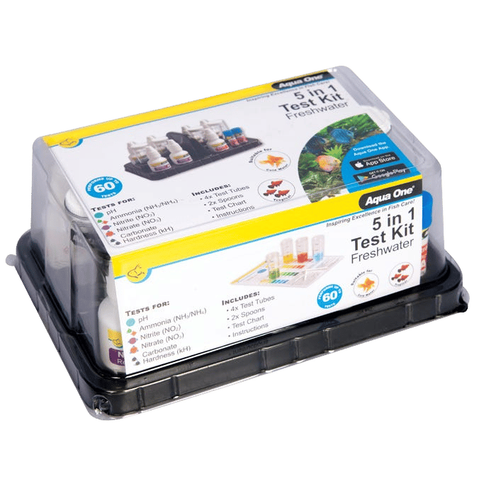 Aqua One 5In1 Freshwater Ph Nh4 No2 No3 Kh Test Kit