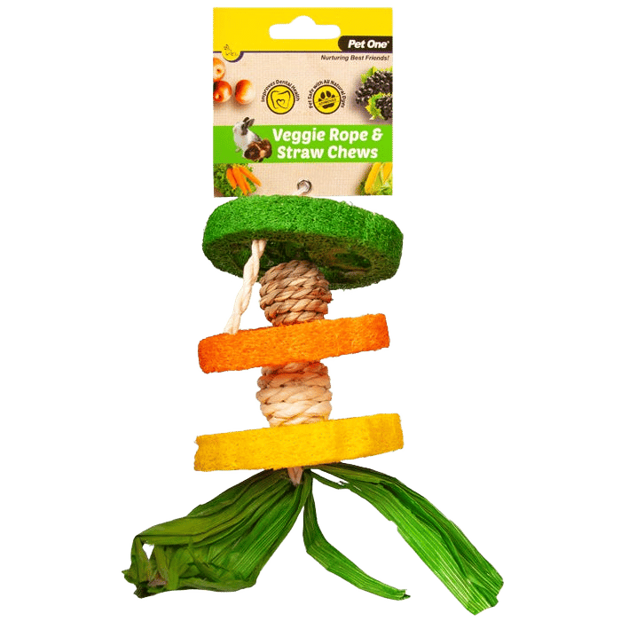 PET One Veggie Rope And Straw Chew Hanging Hula 19cm