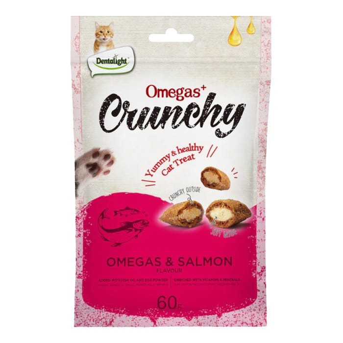 Dentalight Crunchy Omegas Salmon Cat Treat 60g