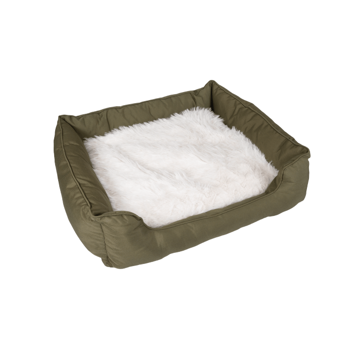 Yours Droolly Dog Bed Square Green Medium