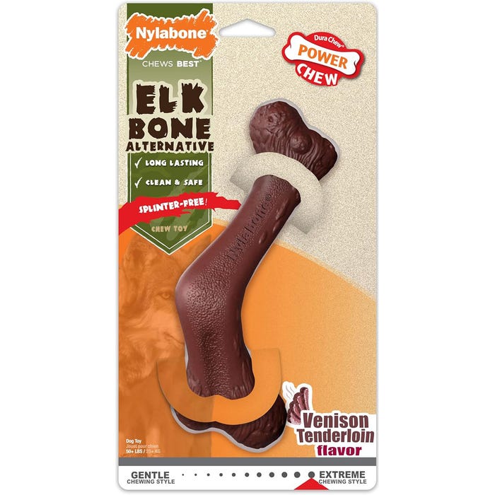 Nylabone Dog Toy Power Chew Elk Curved Super