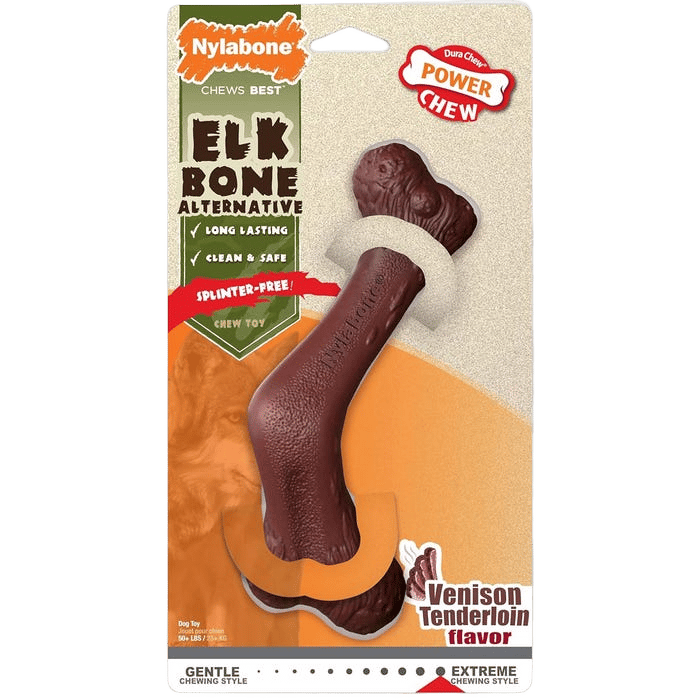 Nylabone Dog Toy Power Chew Elk Curved Super