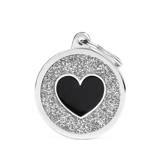 My Family Shine Circle Black Heart Tag