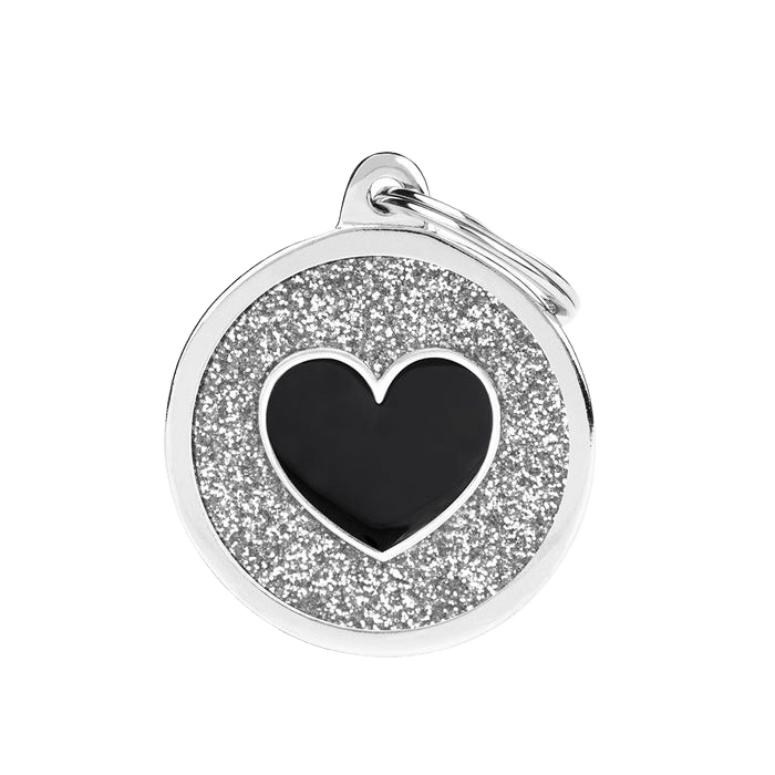 My Family Shine Circle Black Heart Tag