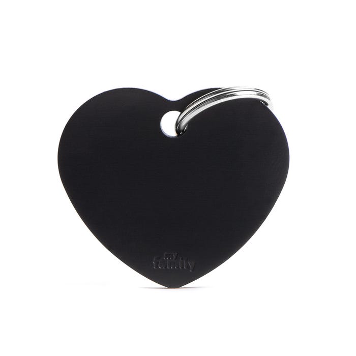 My Family Basic Heart Black Tag L