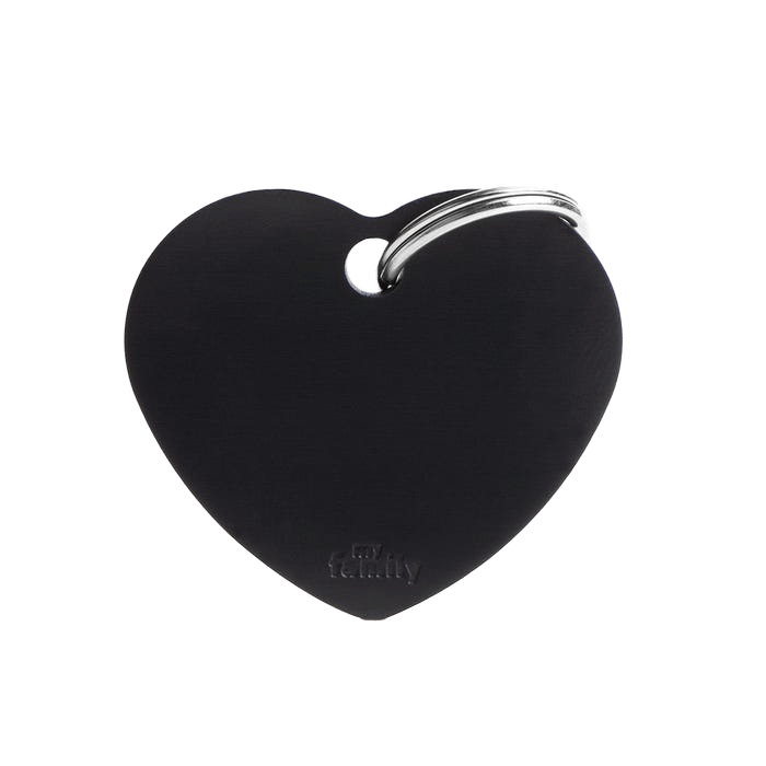 My Family Basic Heart Black Tag L