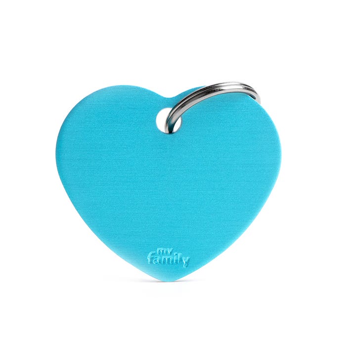 My Family Basic Heart Light Blue Tag L