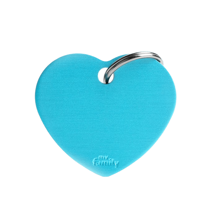 My Family Basic Heart Light Blue Tag L