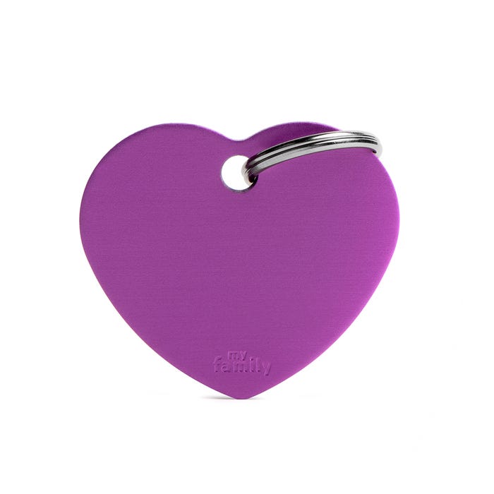 My Family Basic Heart Purple Tag L
