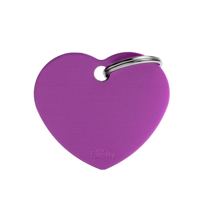 My Family Basic Heart Purple Tag L