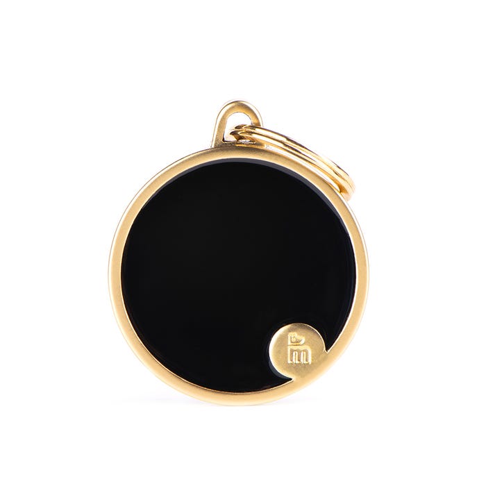 My Family Gold Circle With Black Tag L