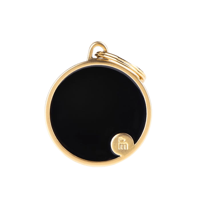 My Family Gold Circle With Black Tag L