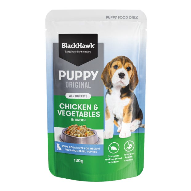 Black Hawk Puppy Chicken And Vegetable Pouch 130g