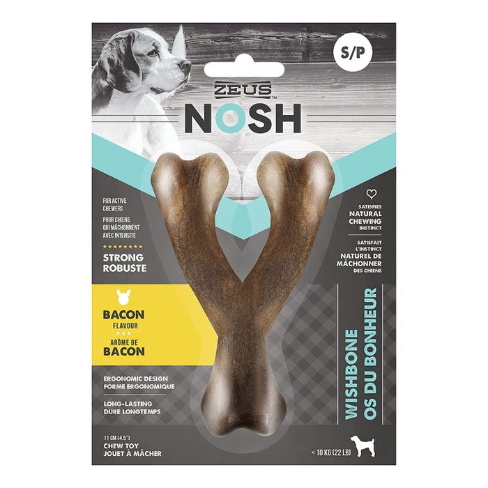 Zeus Nosh Dog Strong Wish Bone Bacon Small 11cm