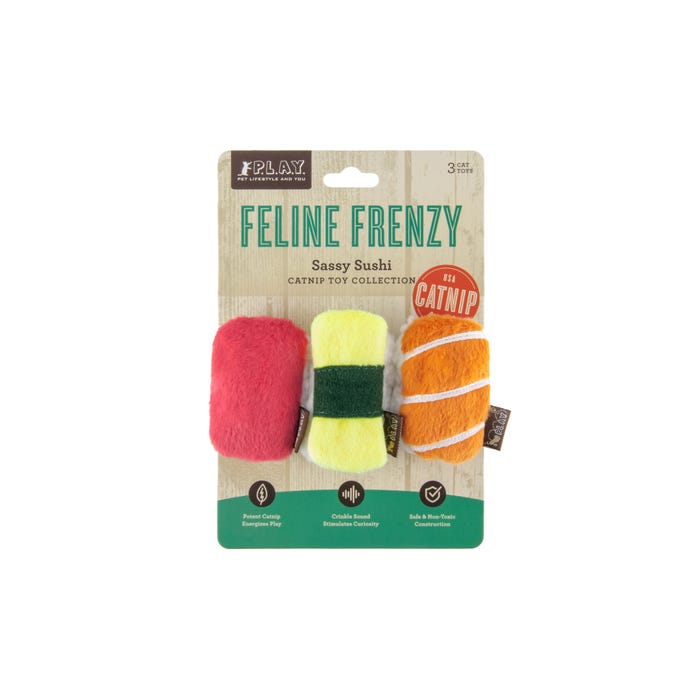 P.l.a.y Cat Toy Feline Frenzy Sushi 3pc