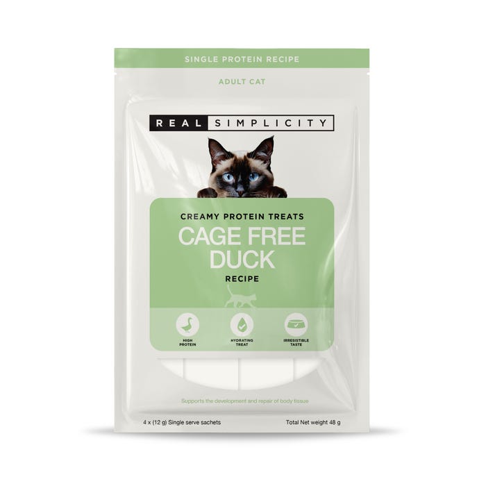 Real Simplicity Creamy Duck Cat Food Topper 4 X 12g