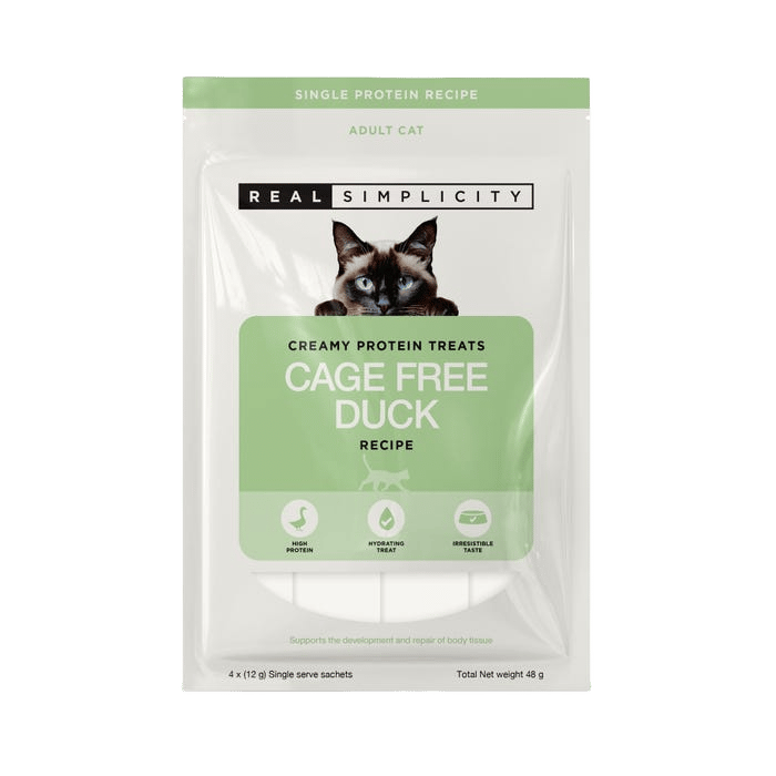 Real Simplicity Creamy Duck Cat Food Topper 4 X 12g