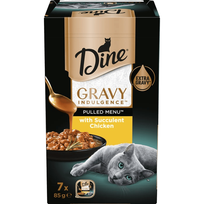 Dine Gravy Indulgence Pulled Chicken Cat Wet Food 7 X 85g