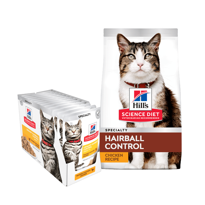 Hill's Science Diet Cat Hairball Wet & Dry Bundle Chicken 2kg