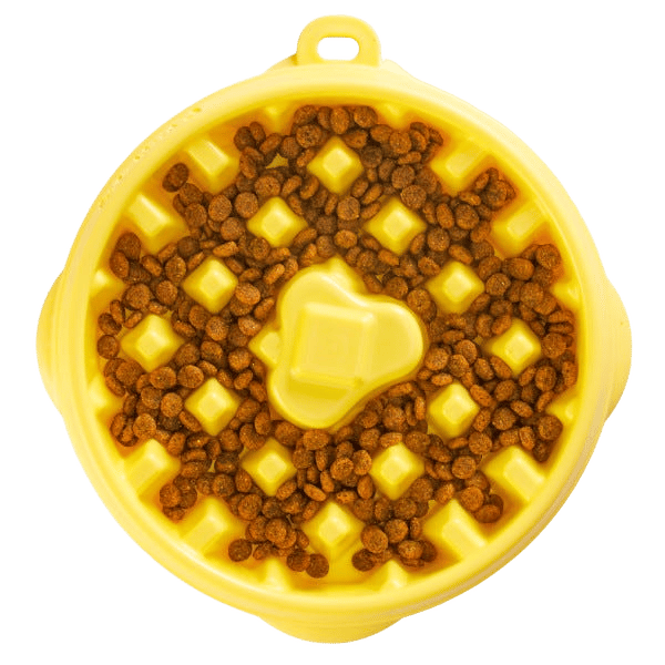 Outward Hound Dog Funfeeder Waffle Yellow M
