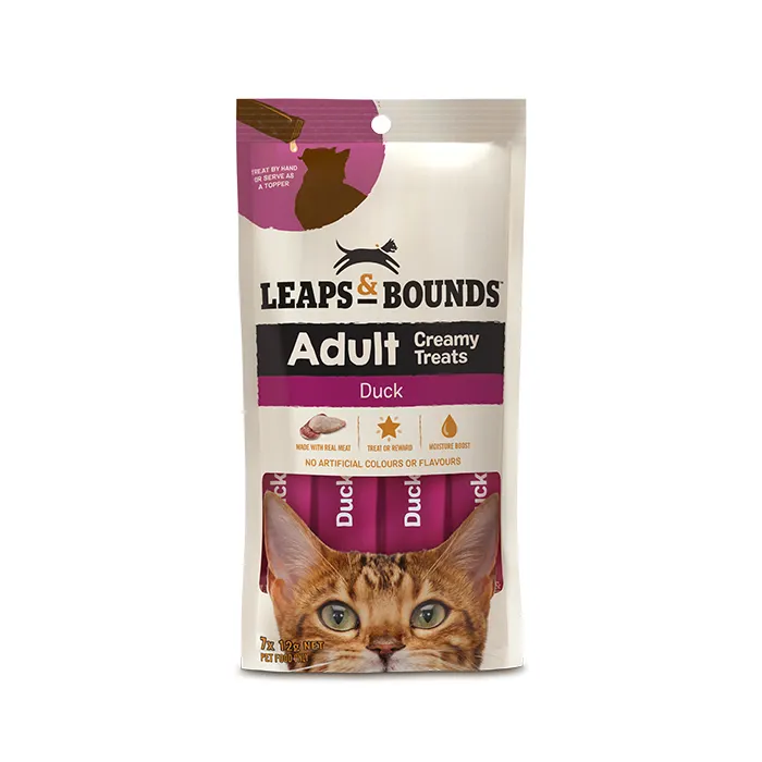 Leaps & Bounds Cat Creamy Treats Duck 12g - 7 Pack